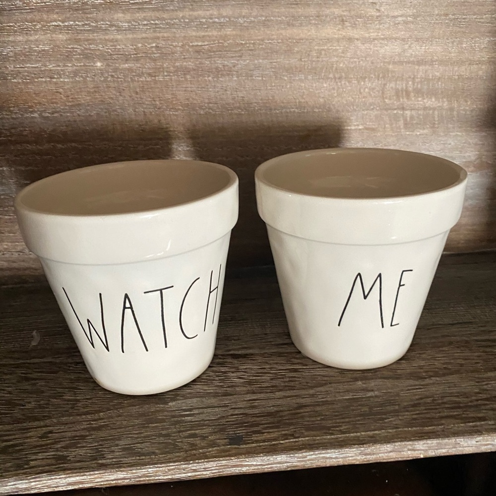 Rae Dunn Watch Me Planters